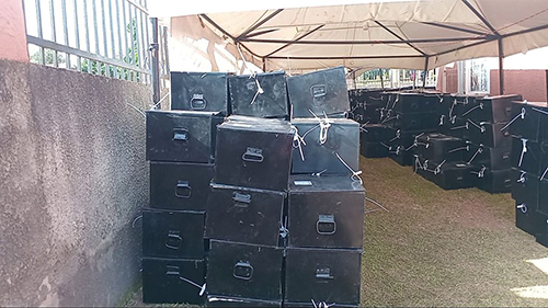 Some of the polling kits at Mukono EC offices ready to be dispatched.