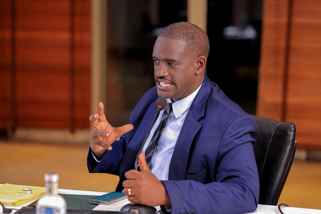 Elison Karuhanga aka the Lawyers Lawyer speaking during Judicial Service Conversations which he hosts. (Courtesy photo)