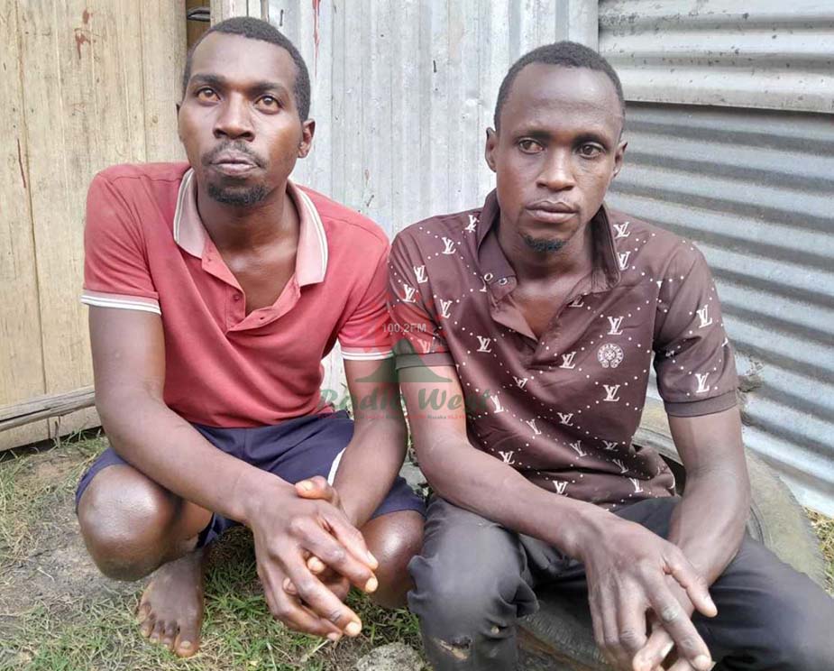 Ababiri abakwatsirwe na waaya z'amashanyarazi...(Photo by Bruno Mugizi)