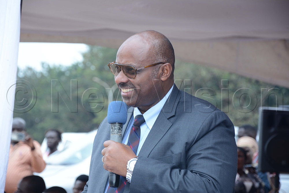 Ben Kumumanya, Permanent Secretary of Ministry of Local Government, during distribution of vehicles to local government political leaders at Kololo Independence Grounds on October 31, 2025. (Photo by Mary Kansiime) 