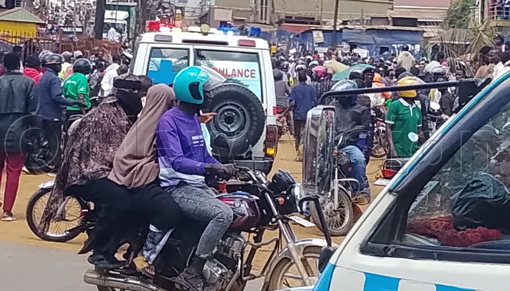 The fatal crash occurred today at around 11:00am along Kafumbe Mukasa Road in Kampala. (Credit: Juliet Anna Lukwago)