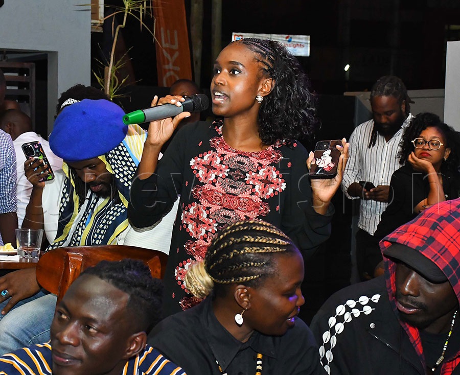 A fan got an opportunity to ask a question about the Bali Okwabwe album. Photo by Ignatius Kamya