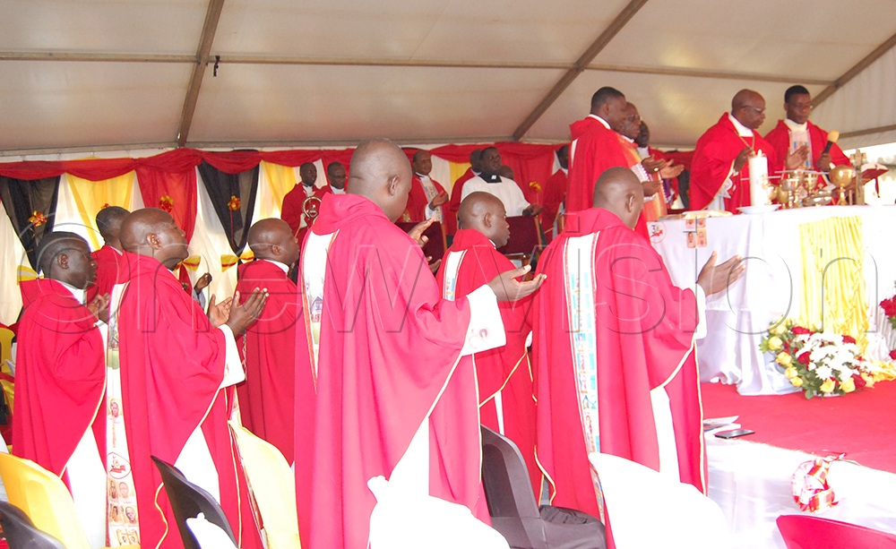 A spectacle of Catholic clerics during mass.