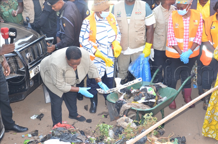 Premier Nabbanja said the National Cleaning Days Programme was adopted by the Cabinet following President Museveni's directive to tackle sanitation challenges that continue to affect public health across the country. (All Photos by Eria Luyimbazi)