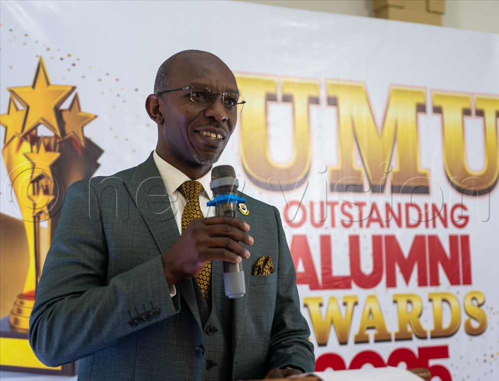 Prof. Patrick E. Kyamanywa Vice-Chancellor Uganda Martyrs University (UMU) making his remarks during the event.