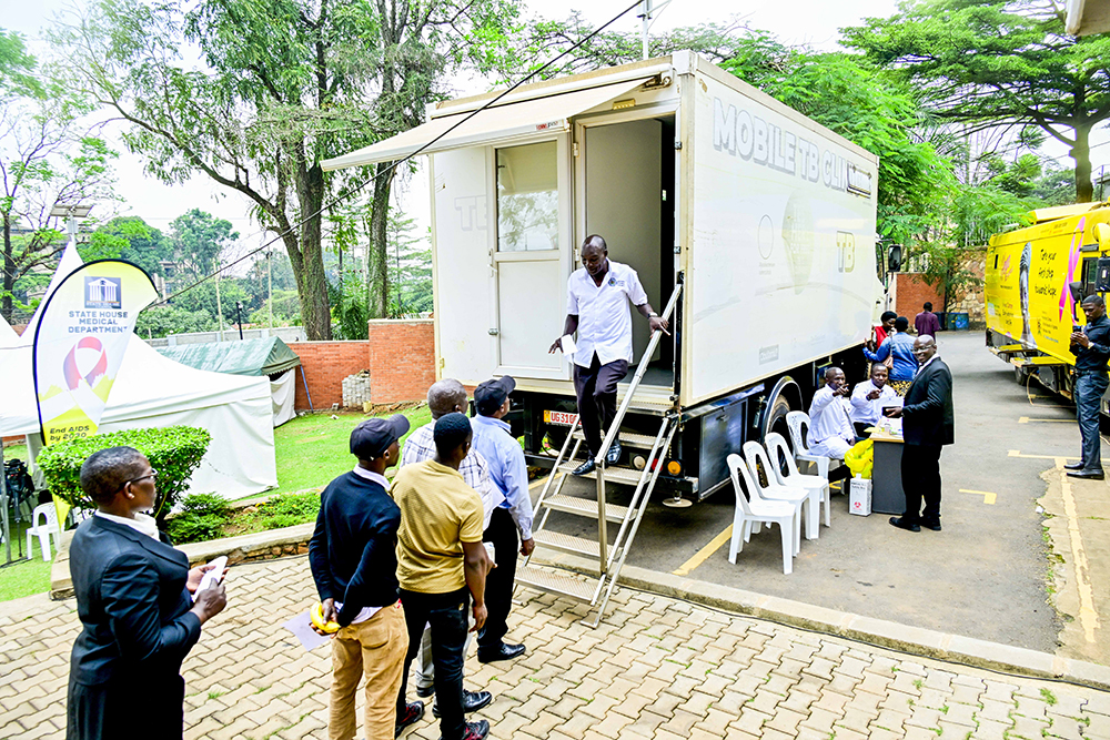 State House line for medical checkup during the health camp for the Presidential fast-Track Initiative on Ending AIDS in Uganda as a Public Health Threat by 2030.