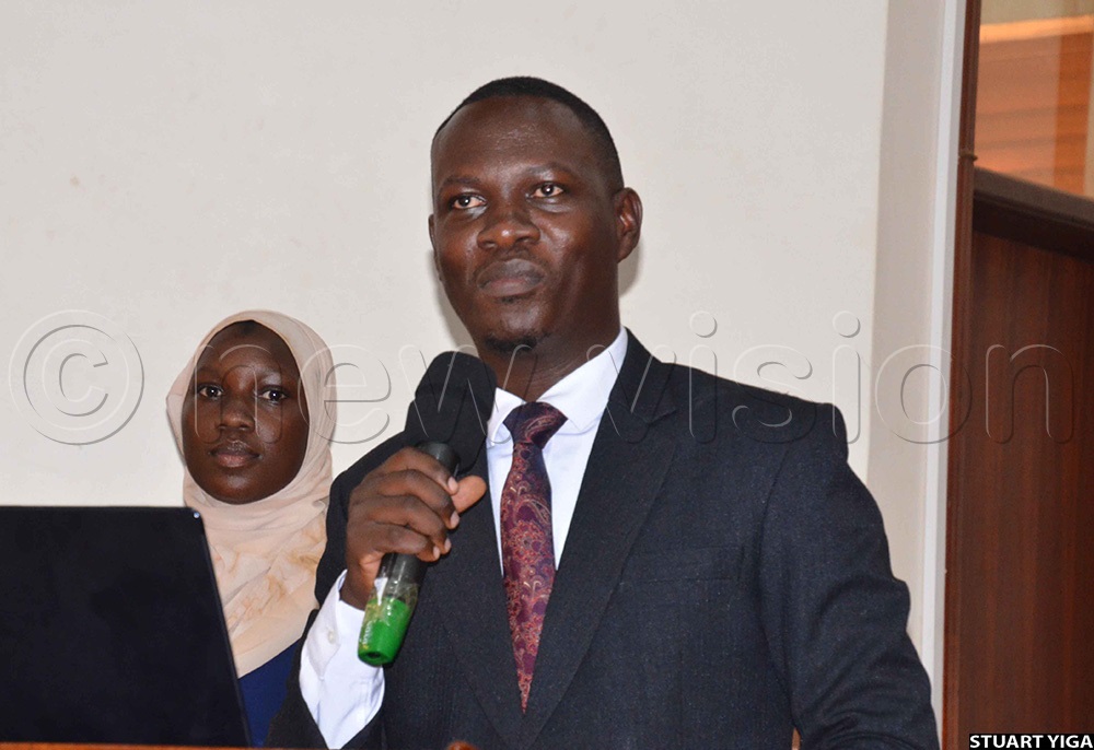 Moses Ssemuju, the national chairperson of Baganda Nkoba za Mbogo, pledged to comply with the guidance given during the mentorship session. (Photo by Stuart Yiga)