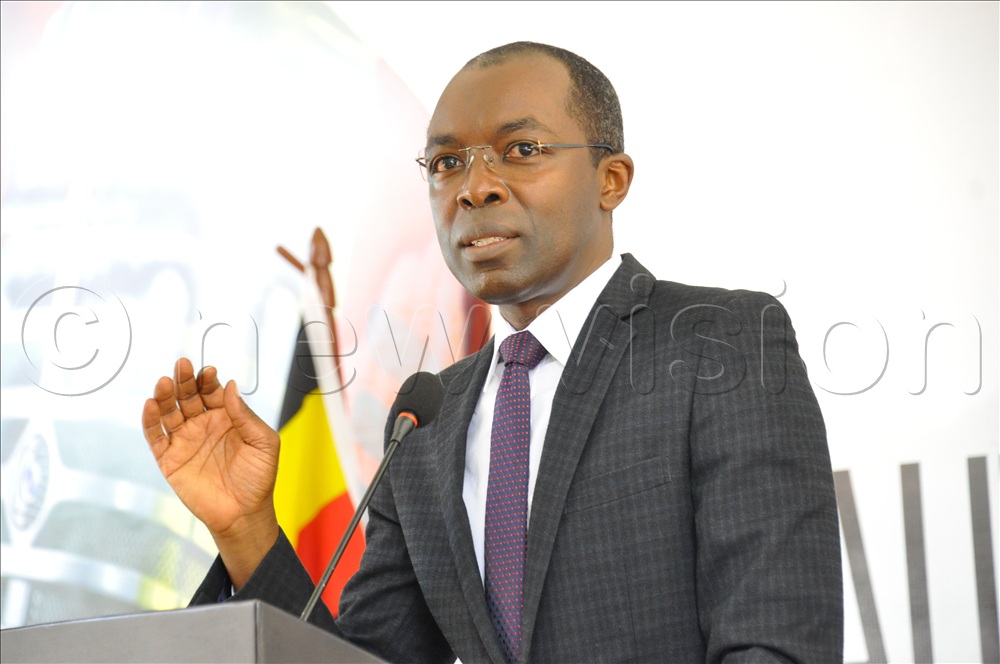Dennis Mugimba, the Spokesperson Ministry of Education addressing journalists during a press conference at the Uganda Media centre on September 21, 2026.