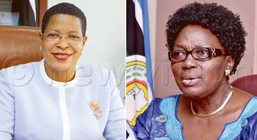 Speaker of Parliament Anita Among and first Deputy Prime Minister Rebecca Kadaga. (File)