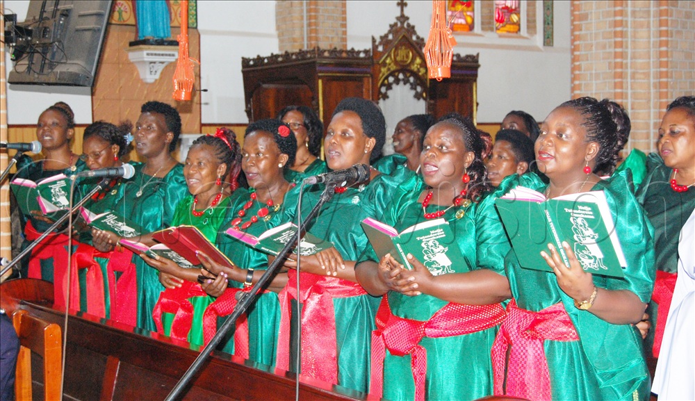 St. Cecilia Lubaga Cathedral Choir in action during mass. 