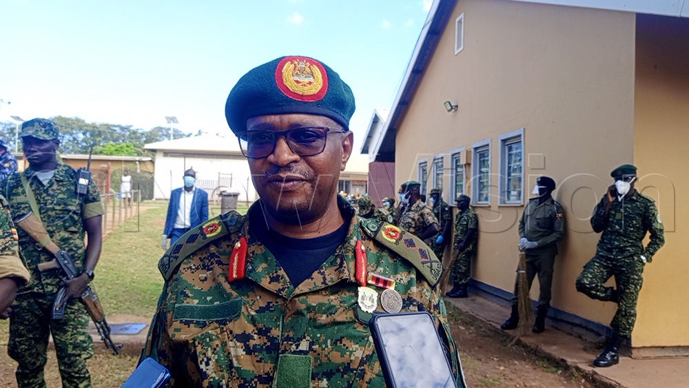 Maj. Gen. Felix Busizoori speaking during the cleaning at Gulu Regional Referral Hospital. (Photo by Christopher Nyeko)
