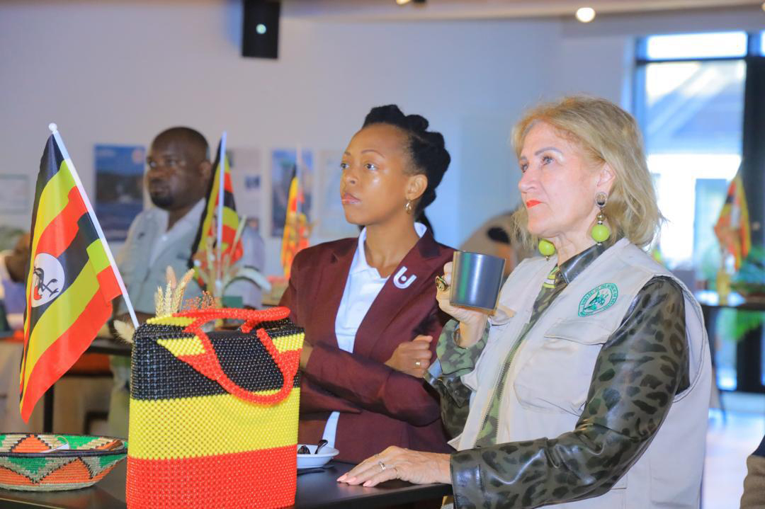 Mirjam Blaak Sow (right), the ambassador of Uganda to BENELUX countries, together with Juliana Kagwa, the UTB chief executive officer, during one of the roadshows in BENELUX countries. (Courtesy Photos)