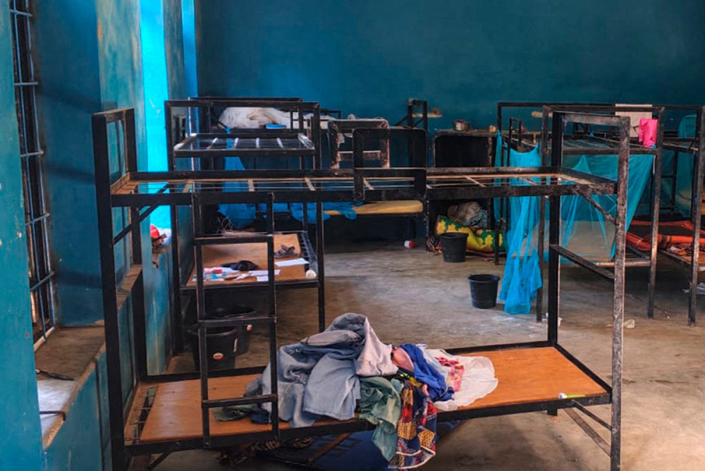 This handout photo taken by Reverend Bulus Dauwa Yohanna, Chairman of the Christian Association of Nigeria (CAN) of Niger state chapter and Catholic Bishop of Kontagora Diocese on November 21, 2025 and distributed on November 22, 2025 shows empty bunk beds and scattered belongings inside a student dormitory at St. Mary’s Catholic School in Papiri, Agwarra local government, Niger state. (Credit: AFP)