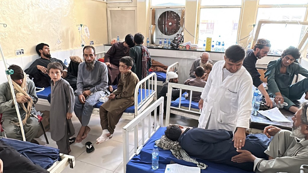 Injured Afghans receive treatment at Nangarhar hospital after an earthquake in Jalalabad, Afghanistan on September 01, 2025. (Photo by Haroon Sabawoon / Anadolu via AFP)