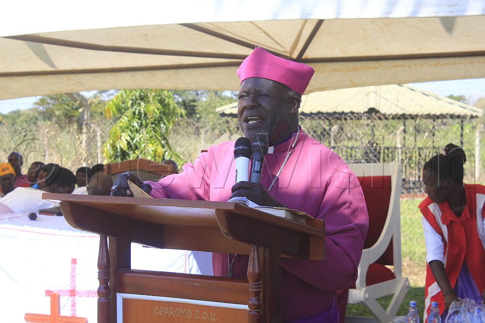 Rt Rev. Alfred Acur Okodi, Bishop Emeritus on the Diocese of West Lango representing his predecessor Bishop Julius Ceasar Nina Otim. (Credit: Solomon Okabo)