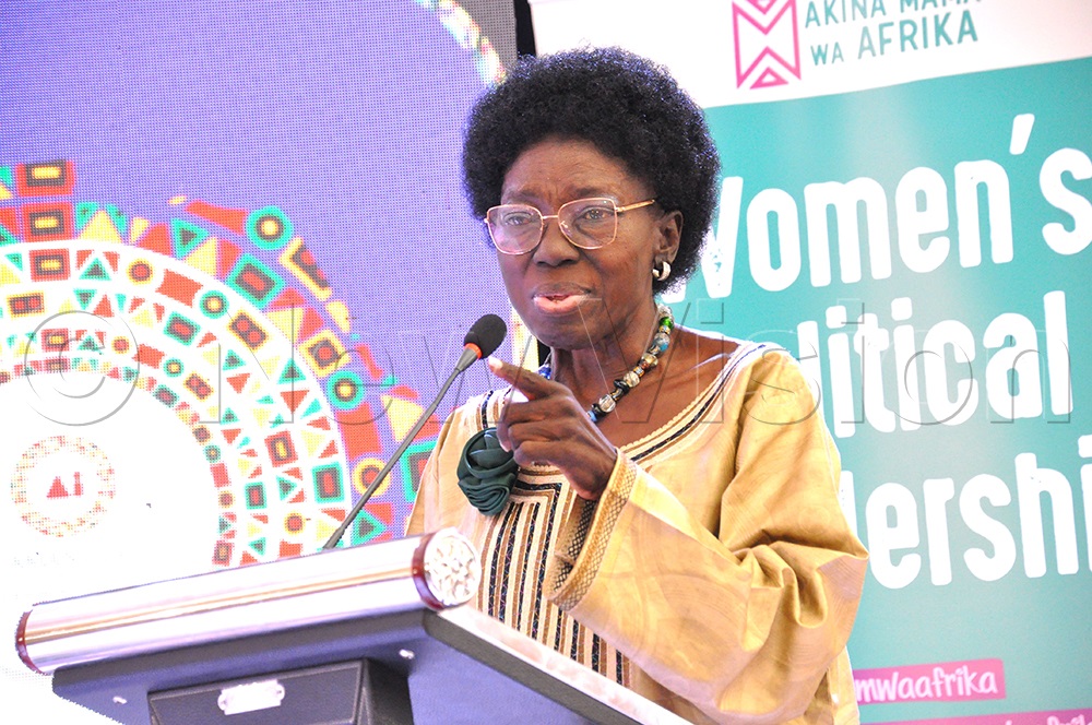 Rebecca Kadaga, Deputy Prime Minister for East African Affairs, addressing participants during the Beijing+30 high level bold dialogue at Mestil Hotel on October 24, 2025. (Photo by Nancy Nanyonga)