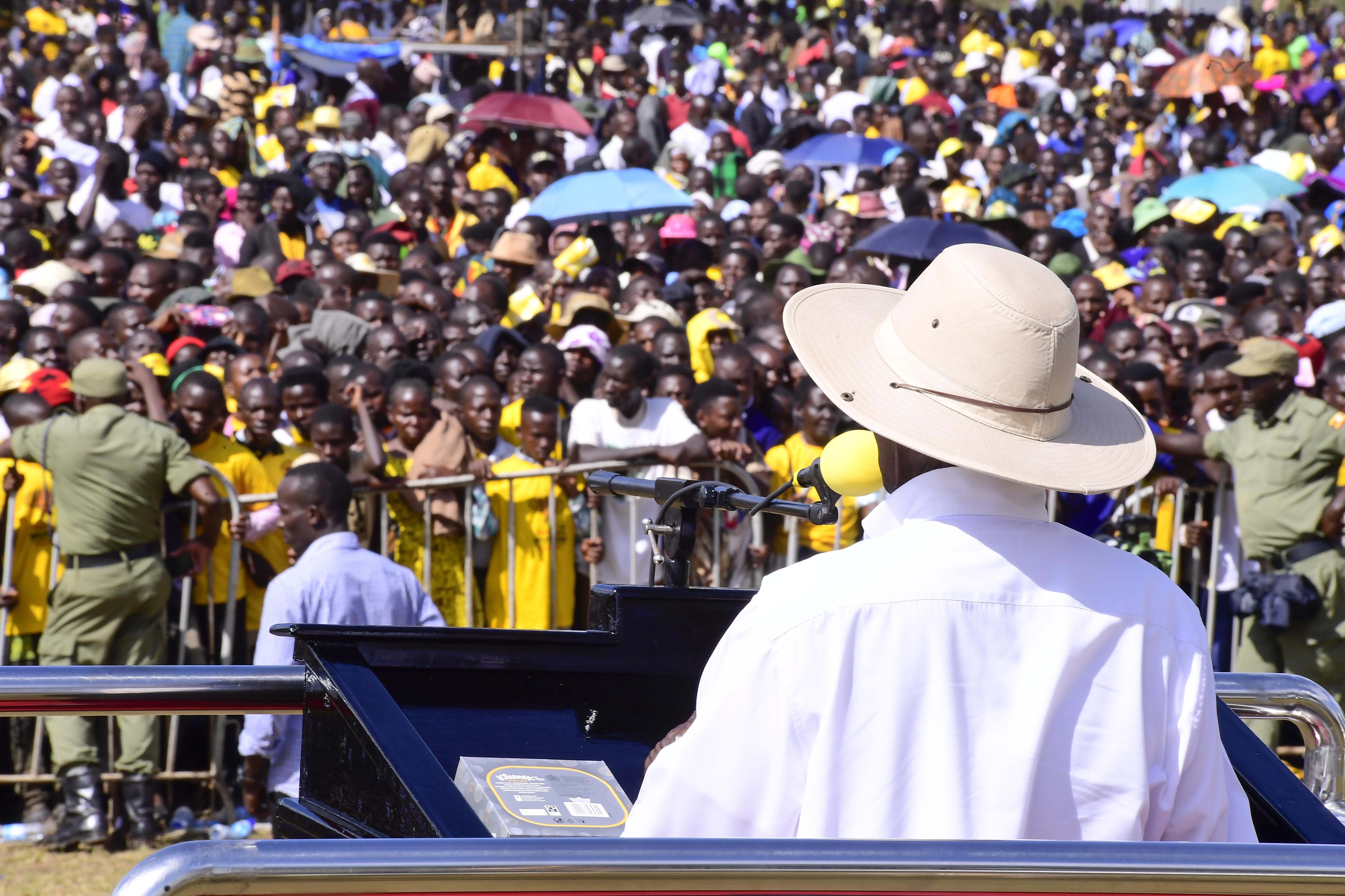The rally was part of the presidential performance assessment tour on wealth creation and PDM in Bunyoro sub-region.