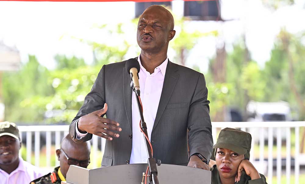 Ramathan Ggoobi, the permanent secretary Ministry of Finance, Planning and Economic Development and Secretary to the Treasury remarks during the retreat.