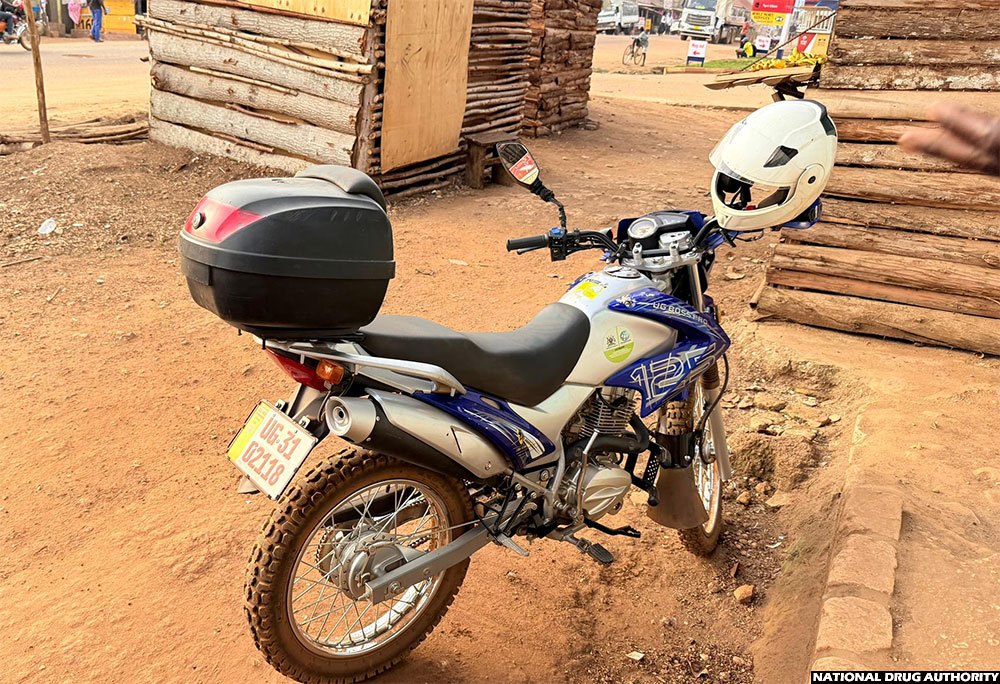 Odoi was using his official duty motorcycle to transfer the now recovered assortment