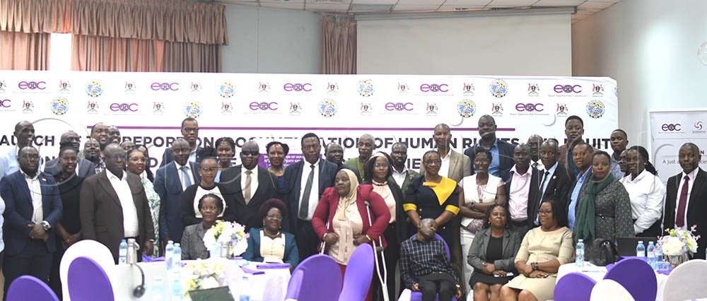 Participants who attended the launch of the report at Imperial Royale Hotel on Tuesday, organised by EOC with support from Global Fund and TASO, these included government officials, civil society personnel and EOC staff. (Credit: Rhyman Agaba)