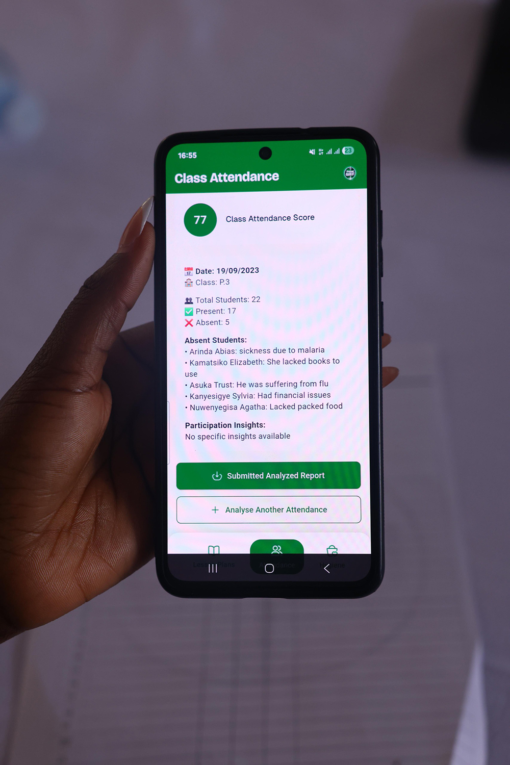 Dr Shamim Nabuuma displaying how the app works. (Courtesy photo)