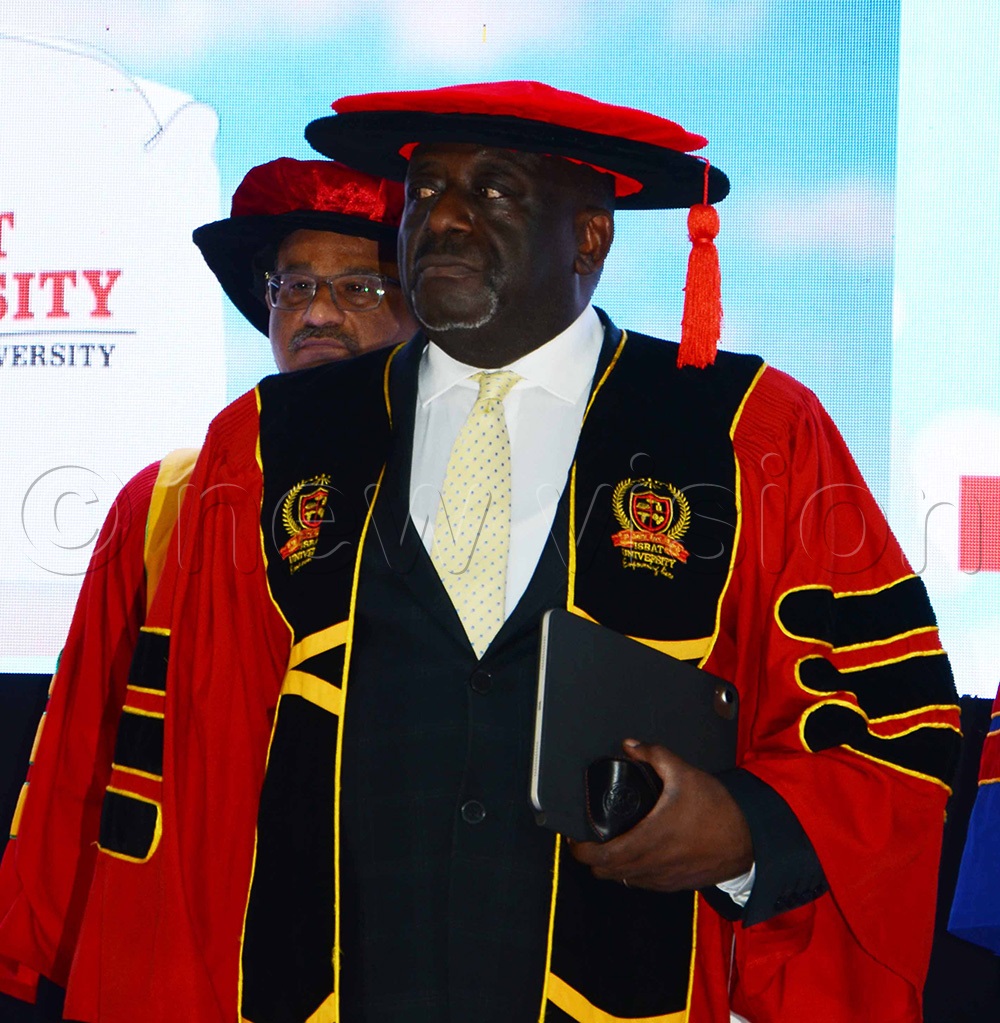 Nyombi Tembo, the head of the Uganda Communication Commission, attending ISBAT University graduation. (Photo by Vivien Nakitende)
