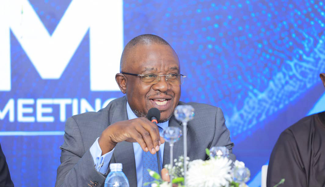 Samuel Ssejjaka the Director of NIC Holdings, speaking during the company's 25th Annual General Meeting. (Photo by Aloysious Kasoma)