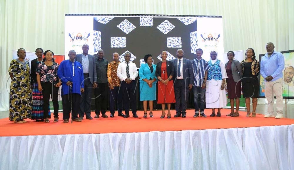 Key guests, officials and participants at the Ngũgĩ wa Thiong’o Memoriam held at Makerere University’s Main Hall. (Credit: John Odyek)