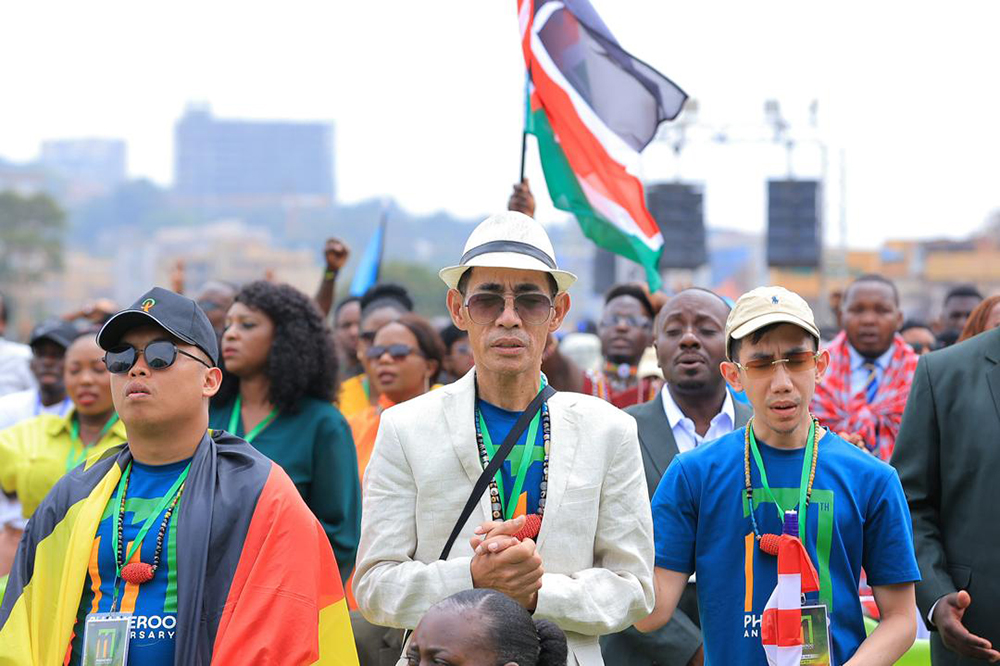  From flags draped across shoulders to joyous chatter in multiple accents, the celebration was a vivid tapestry of nations united under one name, Jesus. (Credit: Phaneroo Ministries)