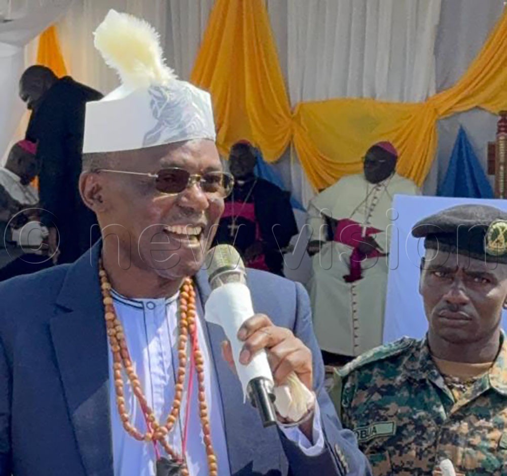 Won Nyaci, Engineer Dr. Moses Michael Odongo Okune addressing the gathering of Christians during peace week at Lango College ground hosted by Lira Diocese. (Credit: Hudson Apunyo)