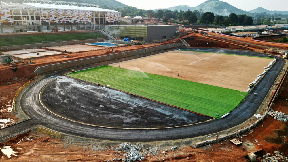 Construction of the Hoima Stadium has reached 77%, with major facilities currently being installed. (Courtesy photo)