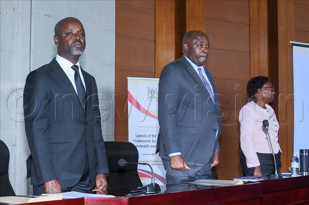 Deputy Speaker of Parliament Thomas Tayebwa, Dr. Chris Baryomunsi and, government chief whip Ruth Achieng during the event