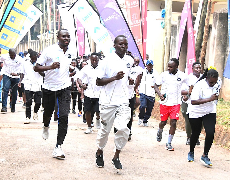 Participants take part in a launch run for the 2025 Bankers Sports Gala at the Uganda Bankers Association head office in Muyenga on September 5, 2025. (Photo: Silvano Kibuuka)