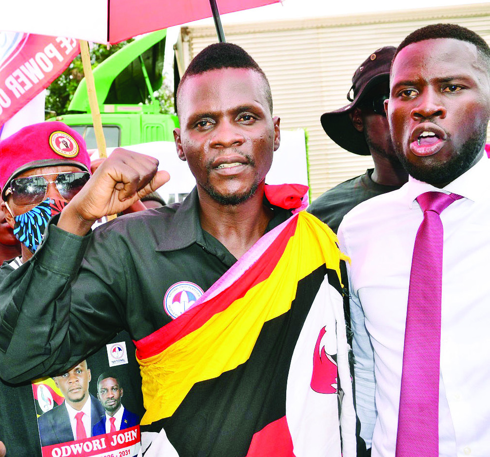 National Unity Platform candidate John Odwori (left) declared winner of Kagoma North Constituency.