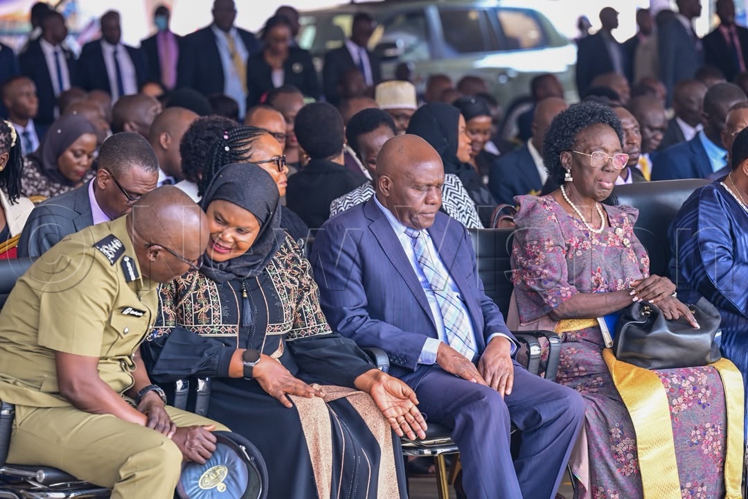 Rebecca Kadaga (right), First Deputy Prime Minister and Minister for East African Community Affairs.