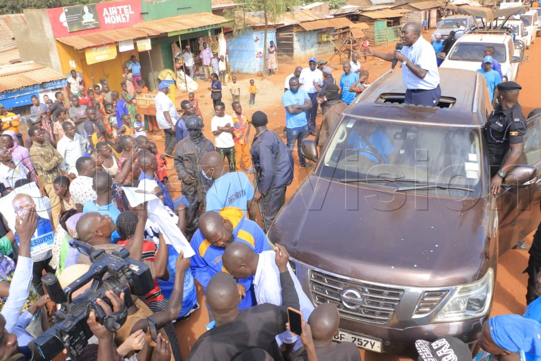 Mafabi addresses voters during one of his campaigns. (File/New Vision)