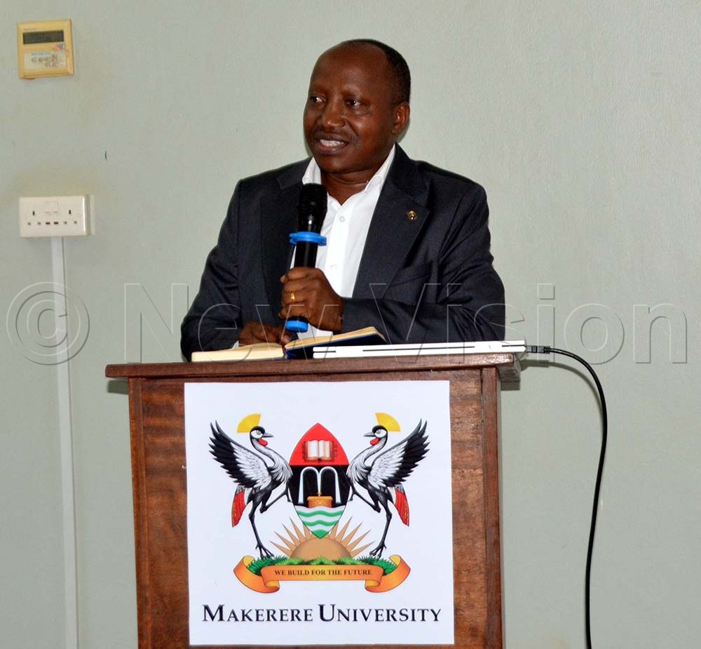 Prof. Godfrey Siu speaking during the first day of the three-month course on “The Science of Designing Adaptation and implementation of Evidence-Based Parenting Interventions” organised by Makerere University’s Child Health and Development Centre (CHDC) in partnership with the Ministry of Gender, Labour and Social Development. (Credit: Violet Nabatanzi)