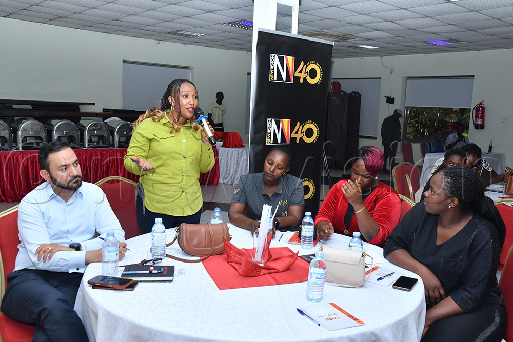 L-R: Nitin Bhagwani from the look ltd, Unia Kamya from Unik bridals(with the mic), Hope Uwanyirigira, Evelyn Mudoola from bridal world, Cathy Kisaakya from Heavenly bridals during Bride & Groom Expo stakeholders&rsquo; feedback session at Piato Restaurant, Wednesday, April 22, 2026. (Photo by Richard Sanya)