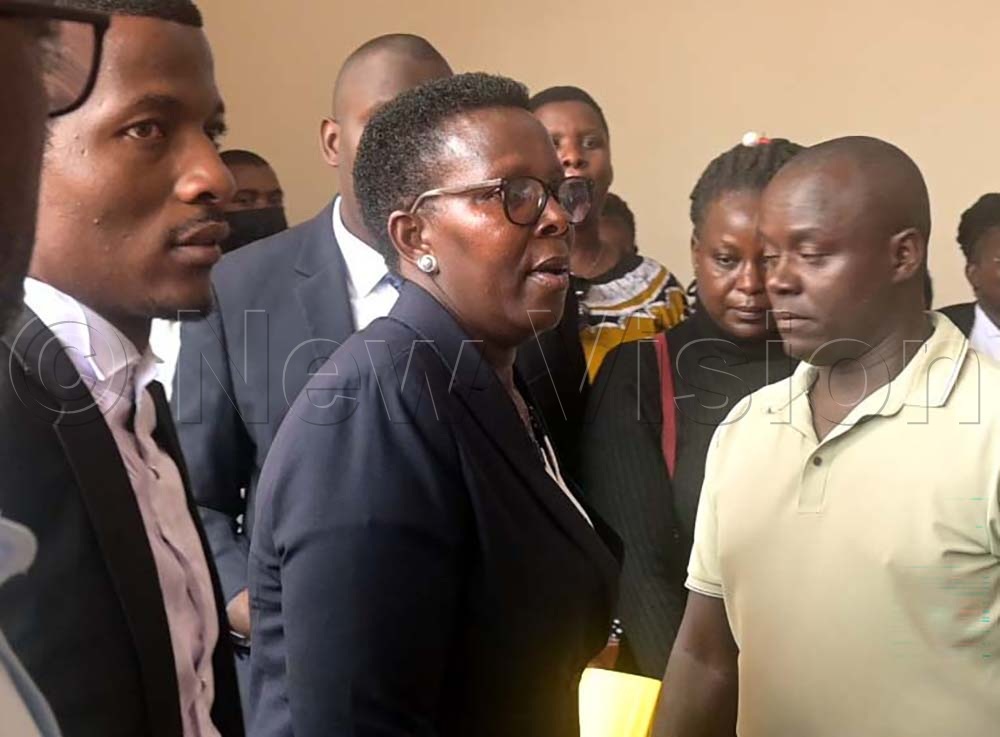 Former Mbarara district Woman MP, Magaret Ayebare Rwebyambu (in specks) is challenging the election of Loydah Kyarikunda in 2026 Parliamentary election petition before Mbarara High Court. (Credit: Fred Turyakira)