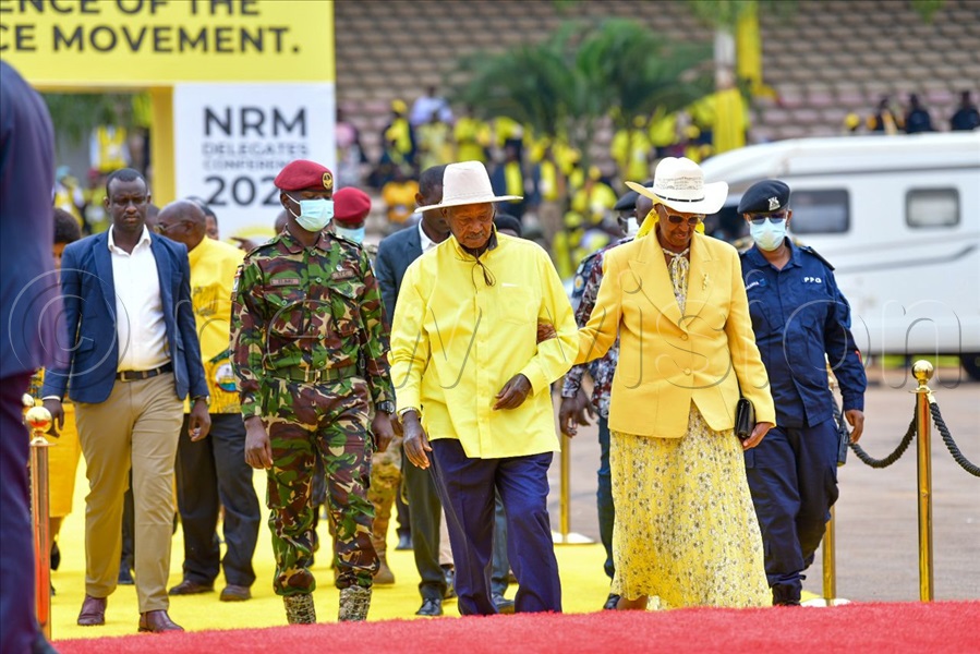 President Yoweri Museveni and First Lady Janet Kataha Musesveni as they arrived for the ceremony. Credit: Miriam Namutebi)