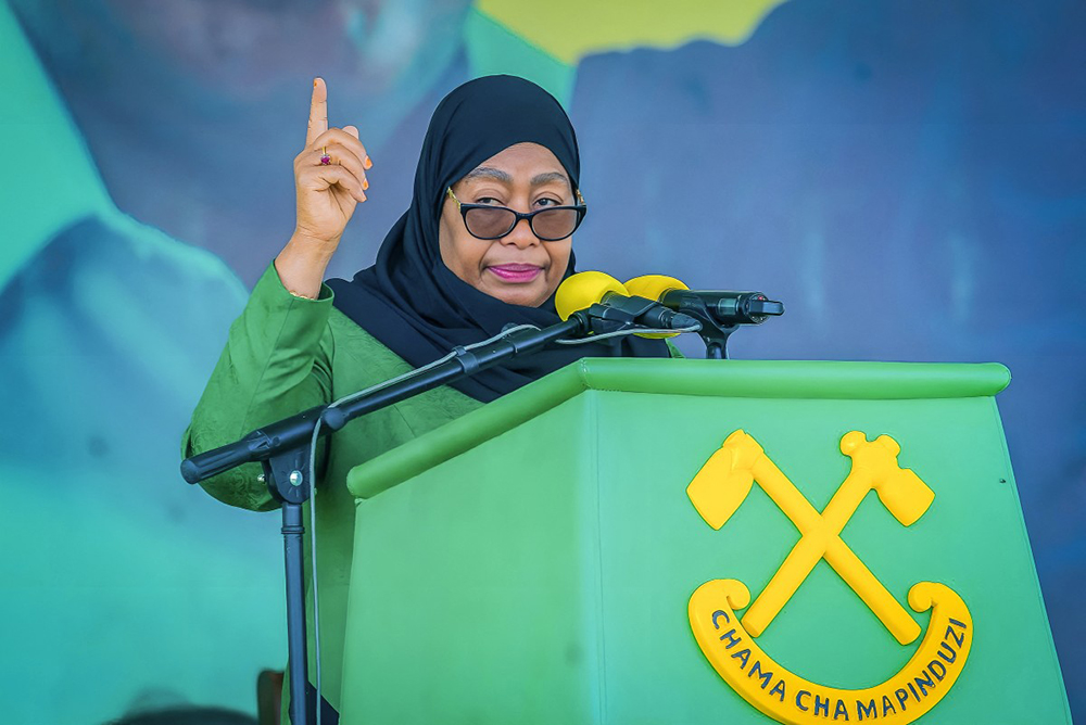 Her Excellency Samia Hassan Suluhu, President of Tanzania. (AFP)