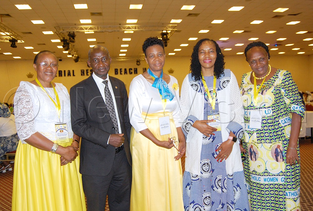 L-R: Florence Kwesigabo, Ndyanabo, Florence Namawejje, Evaline Ntenga and Maria Assumpta Gidudu sharing a photo moment. (Credit: Mathias Mazinga)