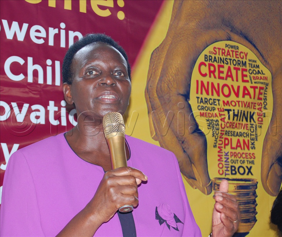 The Permanent Secretary for the ministry of education and sports, Dr. Kedrace Turyagyenda delivers her speech during the Curriculum Fair of Trinity College Nabbingo at the school on Masaka Road, Kyengera Town Council, Wakiso district on Saturday, March 21, 2026. 