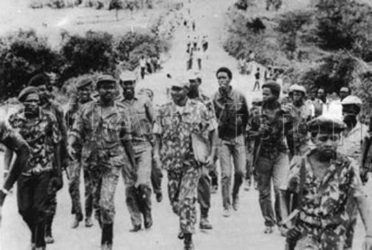NRA marching to Kampala in 1986.