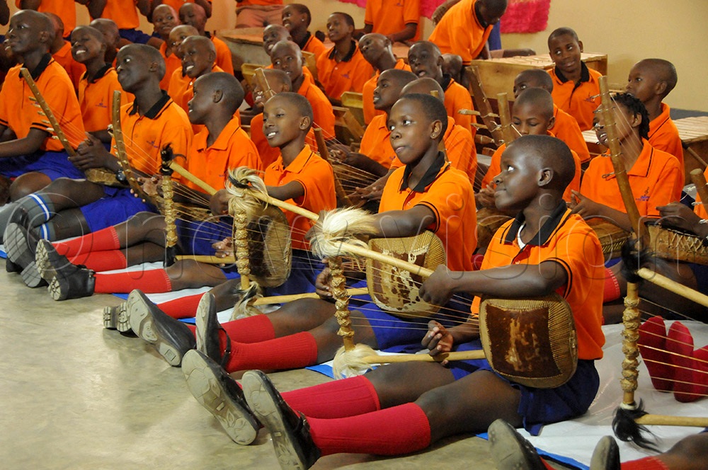 Buganda Road Primary School delivering instrumental performance. (Photo by Abdulkarim Ssengendo)