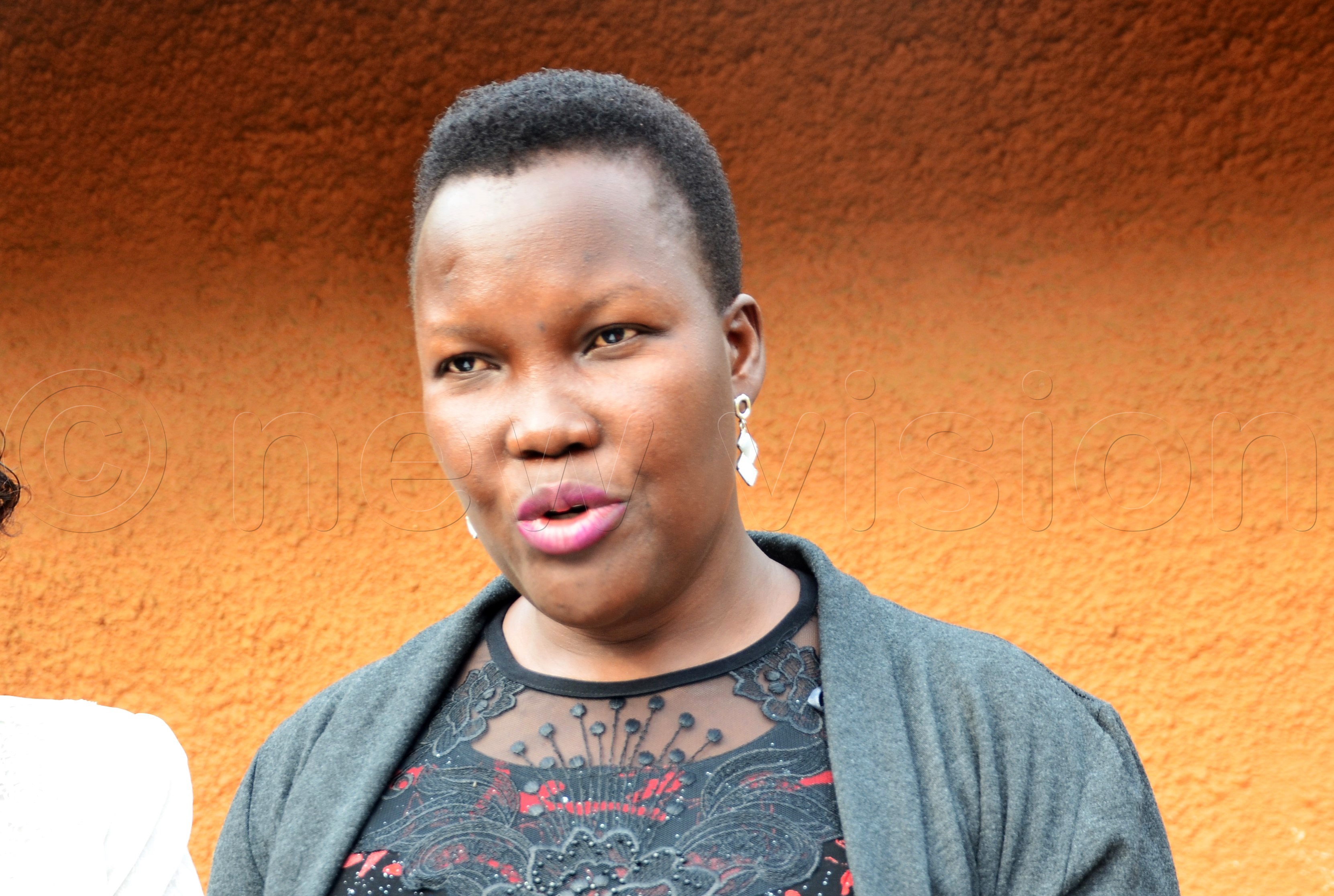 Grace Lekuru Station manager Arua one FM speaking during the flag-off ceremony. (Photo by John Paul Opio)