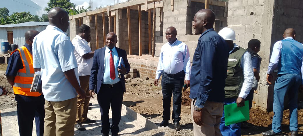 Inspection of two staff quarters under construction at Zindiro Health Centre III in the Northern Division.&nbsp;(Courtesy)