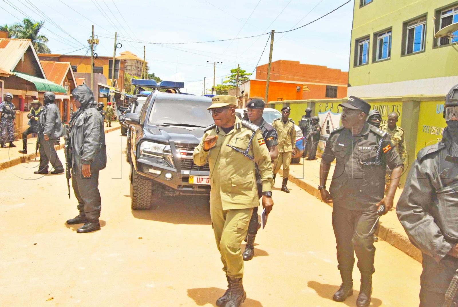 The Inspector General of Police, Abas Byakagaba, at the crime scene.