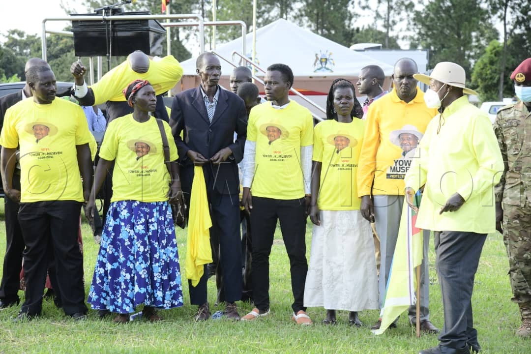President Museveni with Lango voters.