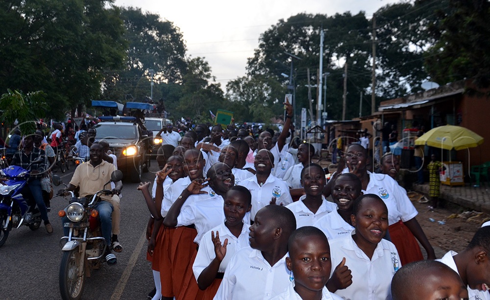 Students and bodaboda riders joined the procession to welcome the archbishop in the Madi West Nile Diocese. (Photo by Robert Adiga)